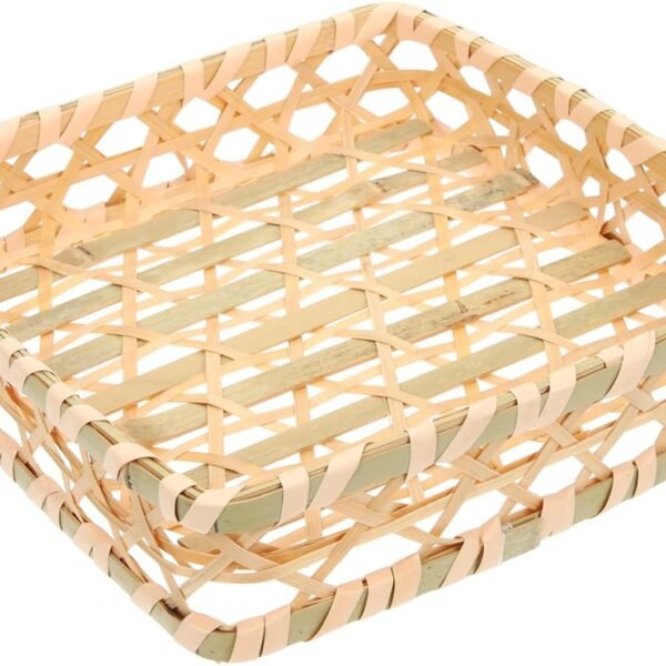 Bamboo Storage Woven Basket Desktop Basket Kitchen Organizing for Bread Vegetables Tea
